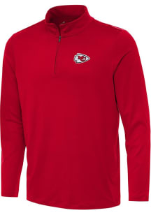 Antigua Kansas City Chiefs Mens Red Reprocess Recycled Long Sleeve Qtr Zip Pullover