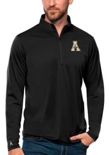 Antigua Appalachian State Mountaineers Mens Black Tribute Long Sleeve Qtr Zip Pullover