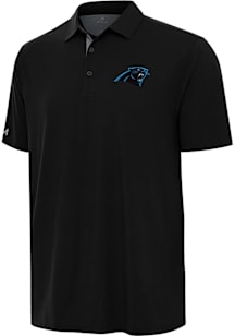 Antigua Carolina Panthers Mens Black Era Short Sleeve Polo
