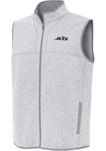 Antigua New York Jets Mens Grey Fortune Sleeveless Jacket