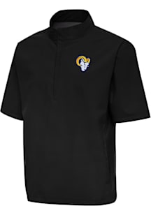 Antigua Los Angeles Rams Mens Black Brisk Short Sleeve Jacket