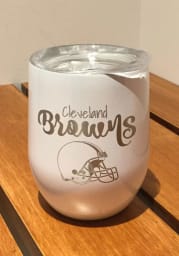 Cleveland Browns 10oz Opal Stemless Wine Stainless Steel Tumbler - White