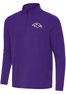 Antigua Baltimore Ravens Mens Purple Intent Long Sleeve Qtr Zip Pullover