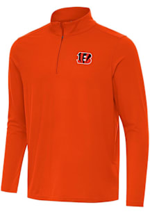 Antigua Cincinnati Bengals Mens Orange Intent Long Sleeve Qtr Zip Pullover