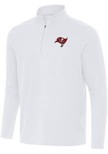 Antigua Tampa Bay Buccaneers Mens White Intent Long Sleeve Qtr Zip Pullover