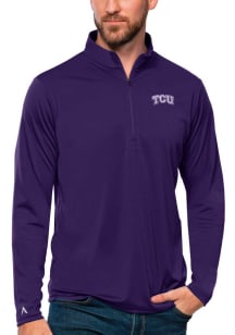 Antigua TCU Horned Frogs Mens Purple Tribute Long Sleeve 1/4 Zip Pullover