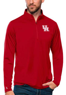 Antigua Houston Cougars Mens Red Tribute Long Sleeve 1/4 Zip Pullover