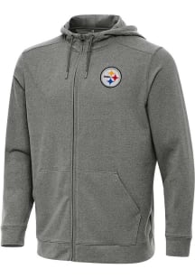 Antigua Pittsburgh Steelers Mens Black Effortless Long Sleeve Full Zip Jacket