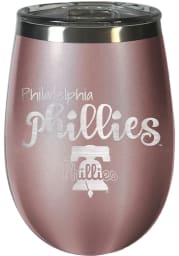 Philadelphia Phillies 10oz Rose Gold Stemless Wine Stainless Steel Tumbler - Pink