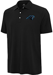 Antigua Carolina Panthers Mens Black Western Short Sleeve Polo