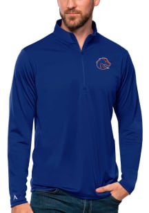 Antigua Boise State Broncos Mens Blue Tribute Long Sleeve 1/4 Zip Pullover