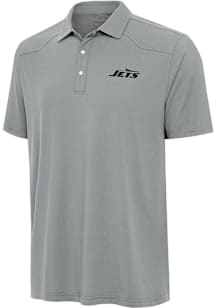 Antigua New York Jets Mens Grey Western Short Sleeve Polo
