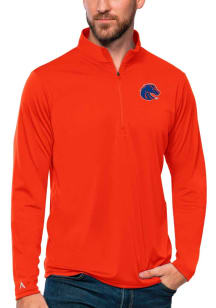 Antigua Boise State Broncos Mens Orange Tribute Long Sleeve 1/4 Zip Pullover