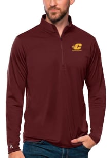 Antigua Central Michigan Chippewas Mens Maroon Tribute Long Sleeve 1/4 Zip Pullover