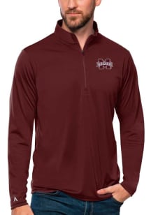 Antigua Mississippi State Bulldogs Mens Maroon Tribute Long Sleeve 1/4 Zip Pullover