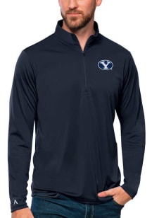 Antigua BYU Cougars Mens Navy Blue Tribute Long Sleeve 1/4 Zip Pullover