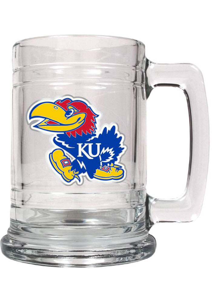 Kansas Jayhawks 15oz Glass Logo Stein