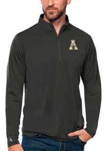 Antigua Appalachian State Mountaineers Mens Grey Tribute Long Sleeve 1/4 Zip Pullover