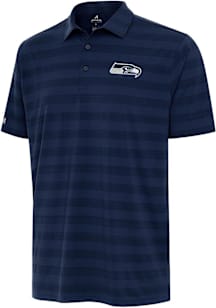 Antigua Seattle Seahawks Navy Blue Tunnel Big and Tall Polo