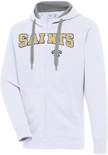Antigua New Orleans Saints Mens White Split Victory Big and Tall Light Weight Jacket
