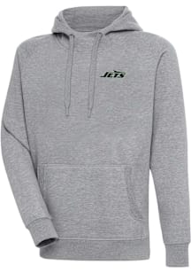 Antigua New York Jets Mens Grey Victory Big and Tall Hooded Sweatshirt