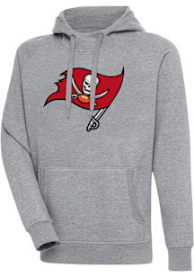 Antigua Tampa Bay Buccaneers Mens Grey Full Front Victory Big and Tall Hooded Sweatshirt