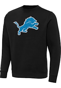 Antigua Detroit Lions Mens Black Full Front Victory Big and Tall Crew Sweatshirt