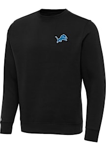 Antigua Detroit Lions Mens Black Victory Big and Tall Crew Sweatshirt