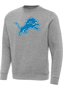 Antigua Detroit Lions Mens Grey Full Front Victory Big and Tall Crew Sweatshirt