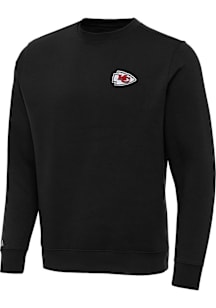 Antigua Kansas City Chiefs Mens Black Victory Big and Tall Crew Sweatshirt