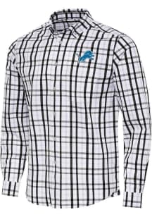 Antigua Detroit Lions Mens Black Tending Long Sleeve Dress Shirt