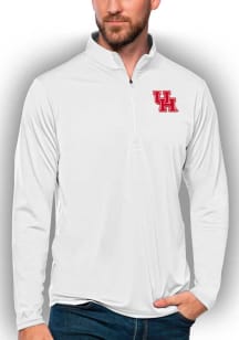 Antigua Houston Cougars Mens White Tribute Long Sleeve 1/4 Zip Pullover