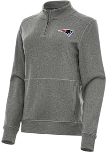 Antigua New England Patriots Womens Black Crush Qtr Zip