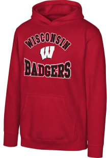 Youth Red Wisconsin Badgers Home Town Long Sleeve Hooded Sweatshirt