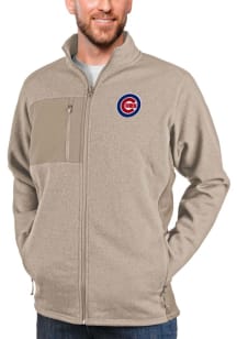 Antigua Chicago Cubs Mens Oatmeal Course Medium Weight Jacket