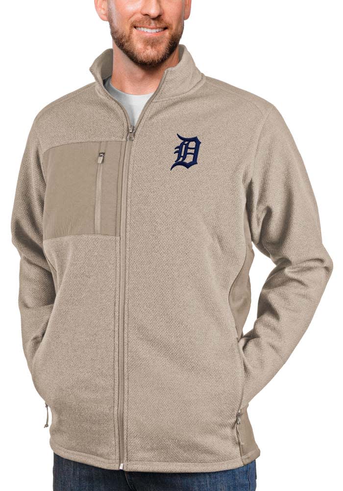 Antigua Detroit Tigers Mens Navy Blue Victory Long Sleeve Full Zip