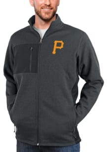 Antigua Pittsburgh Pirates Mens Charcoal Course Medium Weight Jacket