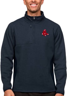 Antigua Boston Red Sox Mens Navy Blue Course Long Sleeve 1/4 Zip Pullover