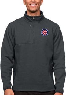 Antigua Chicago Cubs Mens Charcoal Course Long Sleeve 1/4 Zip Pullover