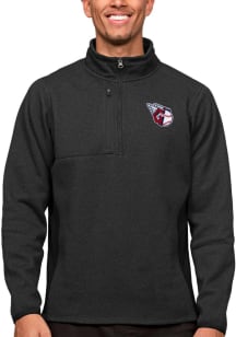 Antigua Cleveland Guardians Mens Black Course Long Sleeve 1/4 Zip Pullover