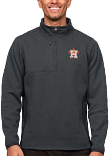 Antigua Houston Astros Mens Charcoal Course Long Sleeve 1/4 Zip Pullover