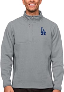 Antigua Los Angeles Dodgers Mens Grey Course Long Sleeve 1/4 Zip Pullover
