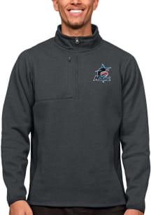 Antigua Miami Marlins Mens Charcoal Course Long Sleeve 1/4 Zip Pullover