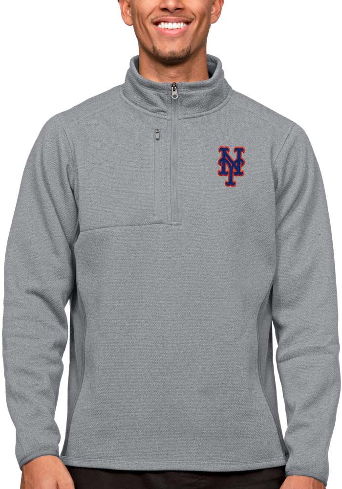 Antigua New York Mets Mens Grey Course Pullover Jackets