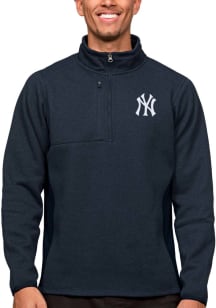 Antigua New York Yankees Mens Navy Blue Course Long Sleeve 1/4 Zip Pullover
