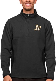 Antigua Oakland Athletics Mens Black Course Long Sleeve 1/4 Zip Pullover