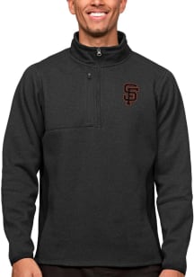 Antigua San Francisco Giants Mens Black Course Long Sleeve 1/4 Zip Pullover