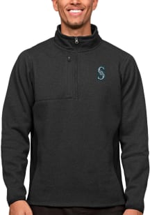 Antigua Seattle Mariners Mens Black Course Long Sleeve 1/4 Zip Pullover