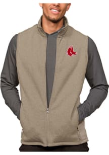 Antigua Boston Red Sox Mens Oatmeal Course Sleeveless Jacket