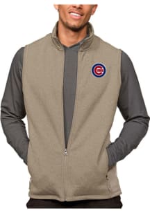 Antigua Chicago Cubs Mens Oatmeal Course Sleeveless Jacket